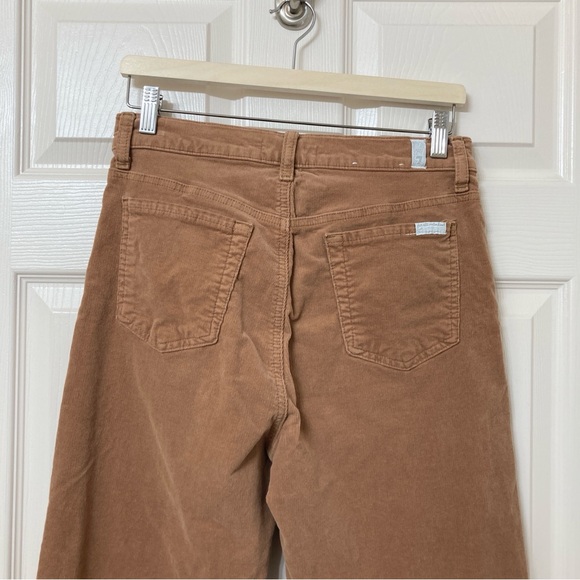 7 For All Mankind Tan Cropped Wide Leg Corduroy Jeans 30 - Picture 7 of 13